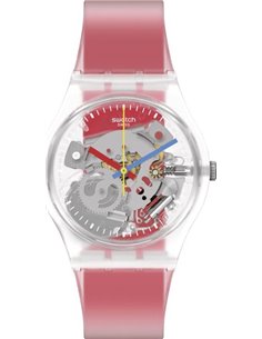 Reloj Swatch CLEARLY RED STRIPED GE292