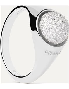 Anillo P de Paola Pavé Moon Silver